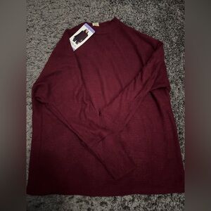 Matty M Deep Red Turtleneck Sweater